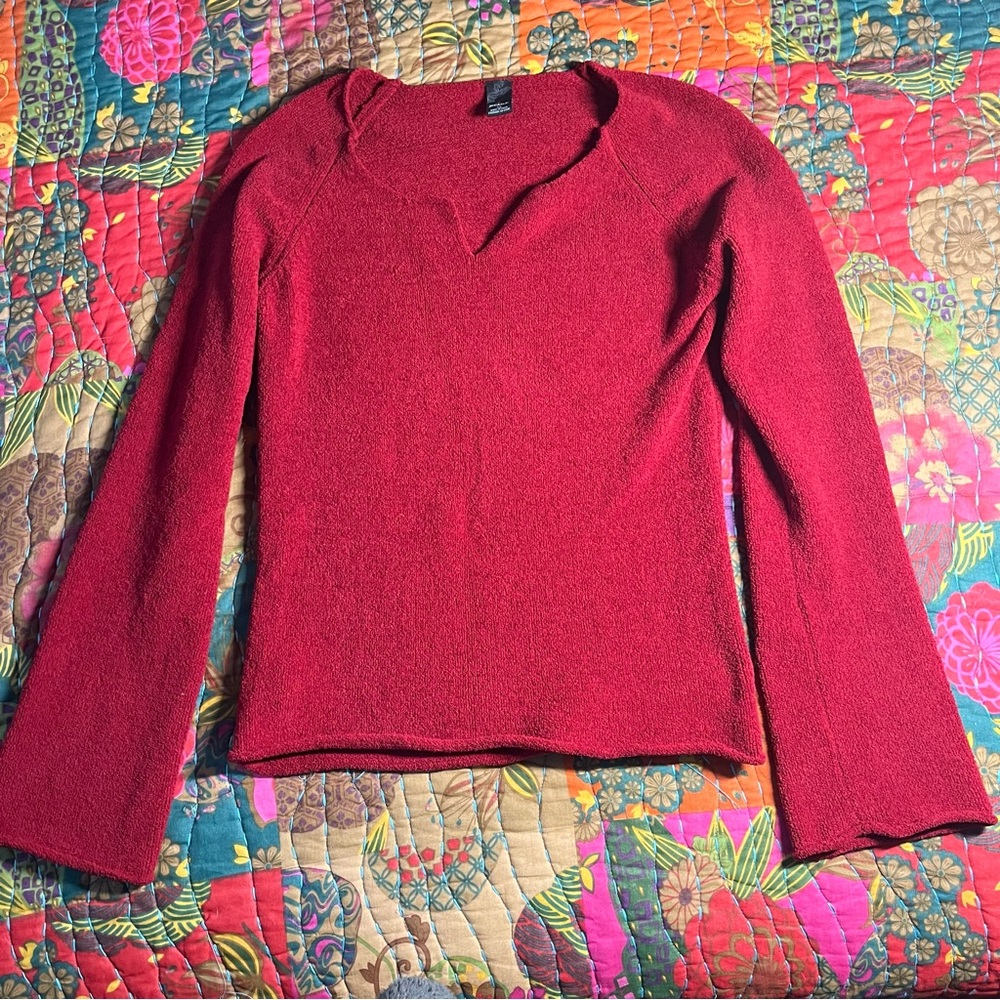 Prana Deep Red Soft Sweater